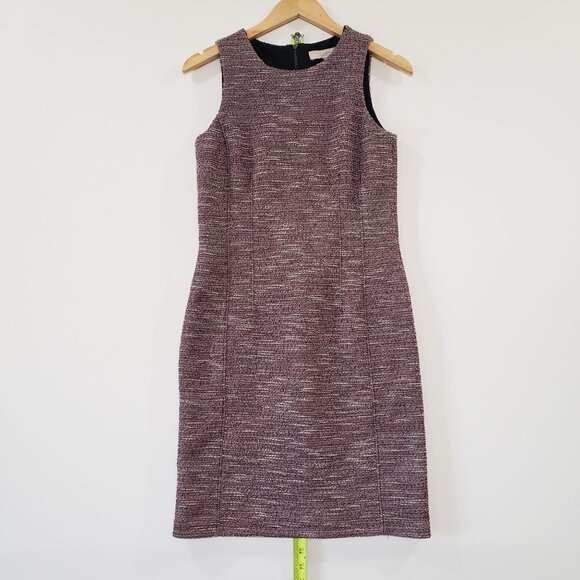 Loft Womens Tweed Sheath Dress Sleeveless Size 4 Fall Business Casual Chic - Picture 3 of 7